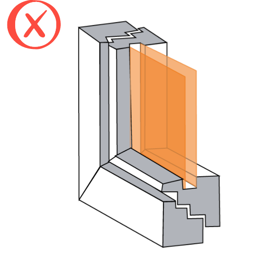 Skizze Fenster halbflächenversetzt - Fliegengitter Konfigurator
