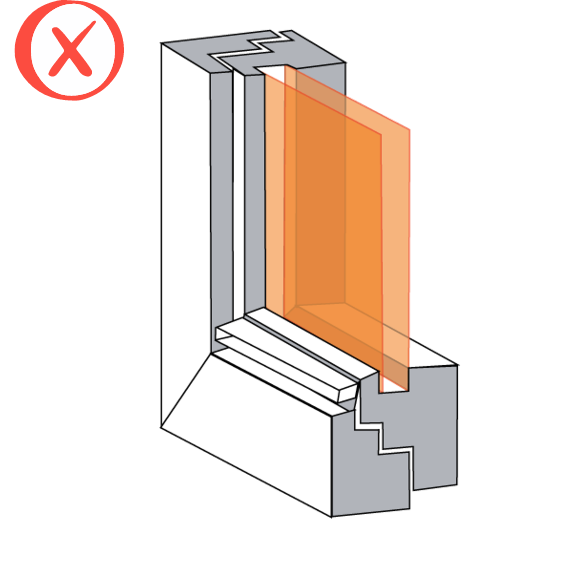 Skizze Fenster mit Wetterschenkel - Fliegengitter Konfigurator